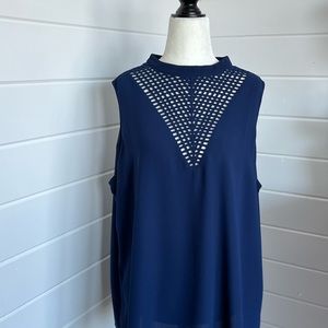 Stella & Dot (MAETTE) Size 1X Blue Sleeveless top, see note!